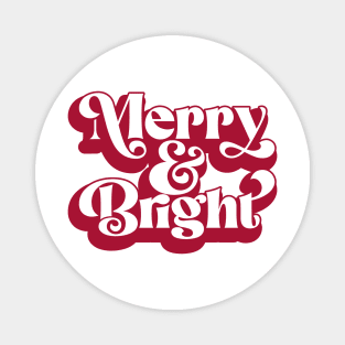 Merry And Bright Retro Vintage Magnet